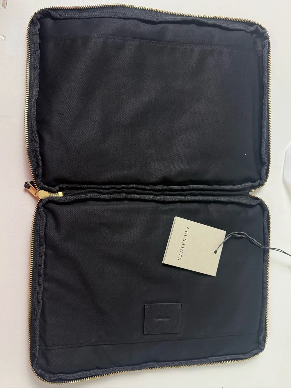AllSaints Saff Laptop Tablet Leather Case MacBook All Saints Zippered Bag NWT
